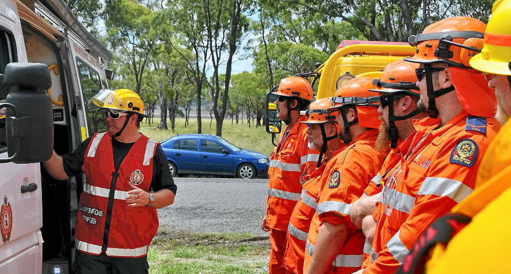 Air operations manager Martin Gibson teaches attendees about the disaster vehicle.